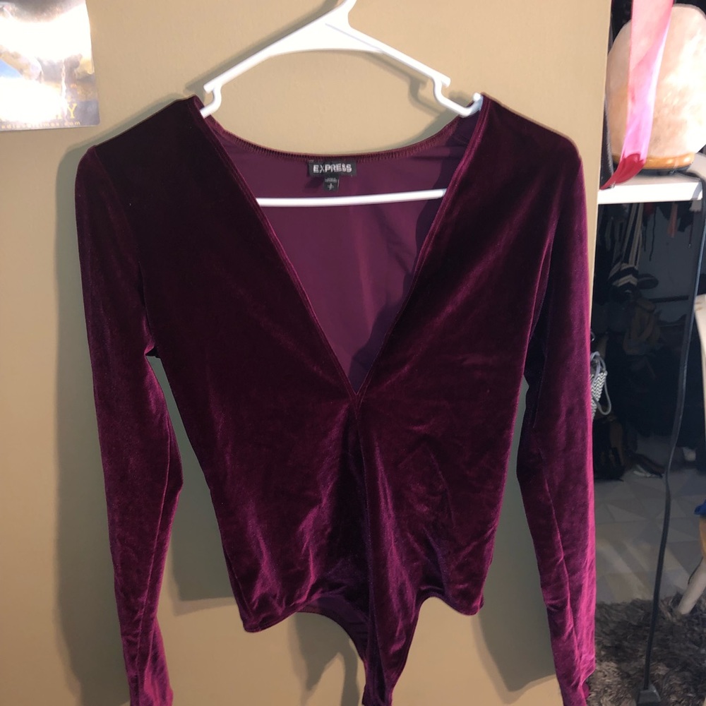 Maroon velvet one piece